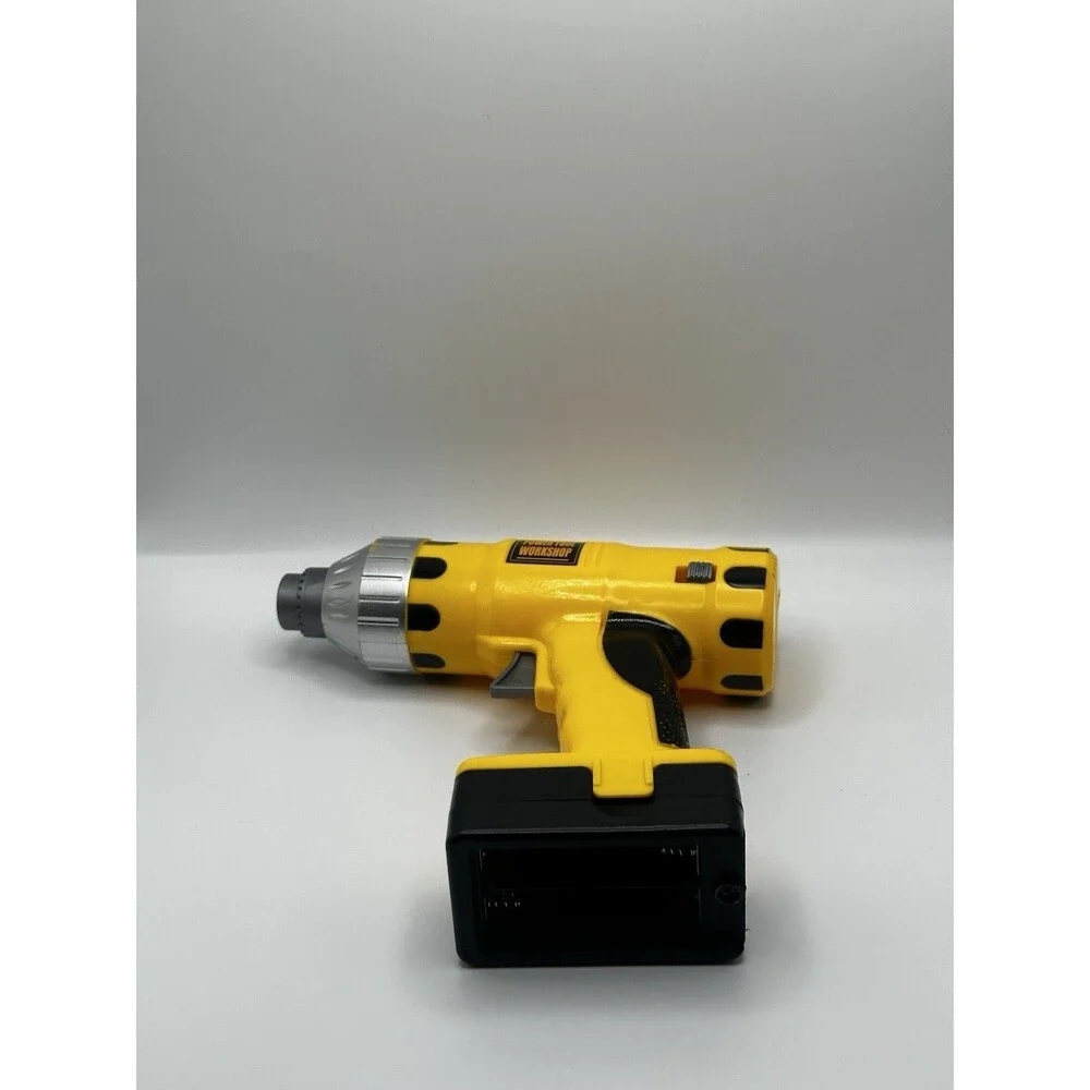 Power Tool Workshop Toy Cordless Drill Yellow Battery Operated Kids Play Set